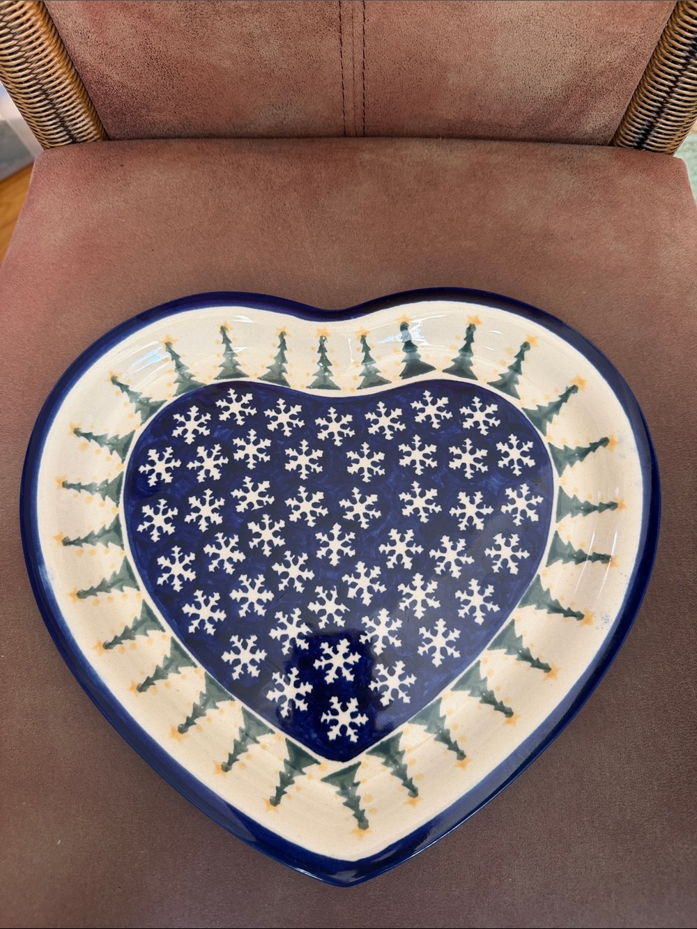 Polish Pottery-Heart Shaped Holiday Serving Plate